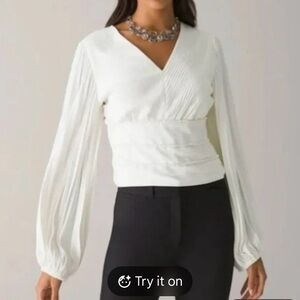 White House Black Market NWT 12 Ecru Quiet Luxury Soft Tailoring Feminine Chic